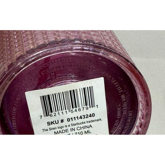 NEW Starbucks 2023 Iridescent Pink Venti Tumbler 24oz | Cold Cup with Straw - Picture 4 of 7